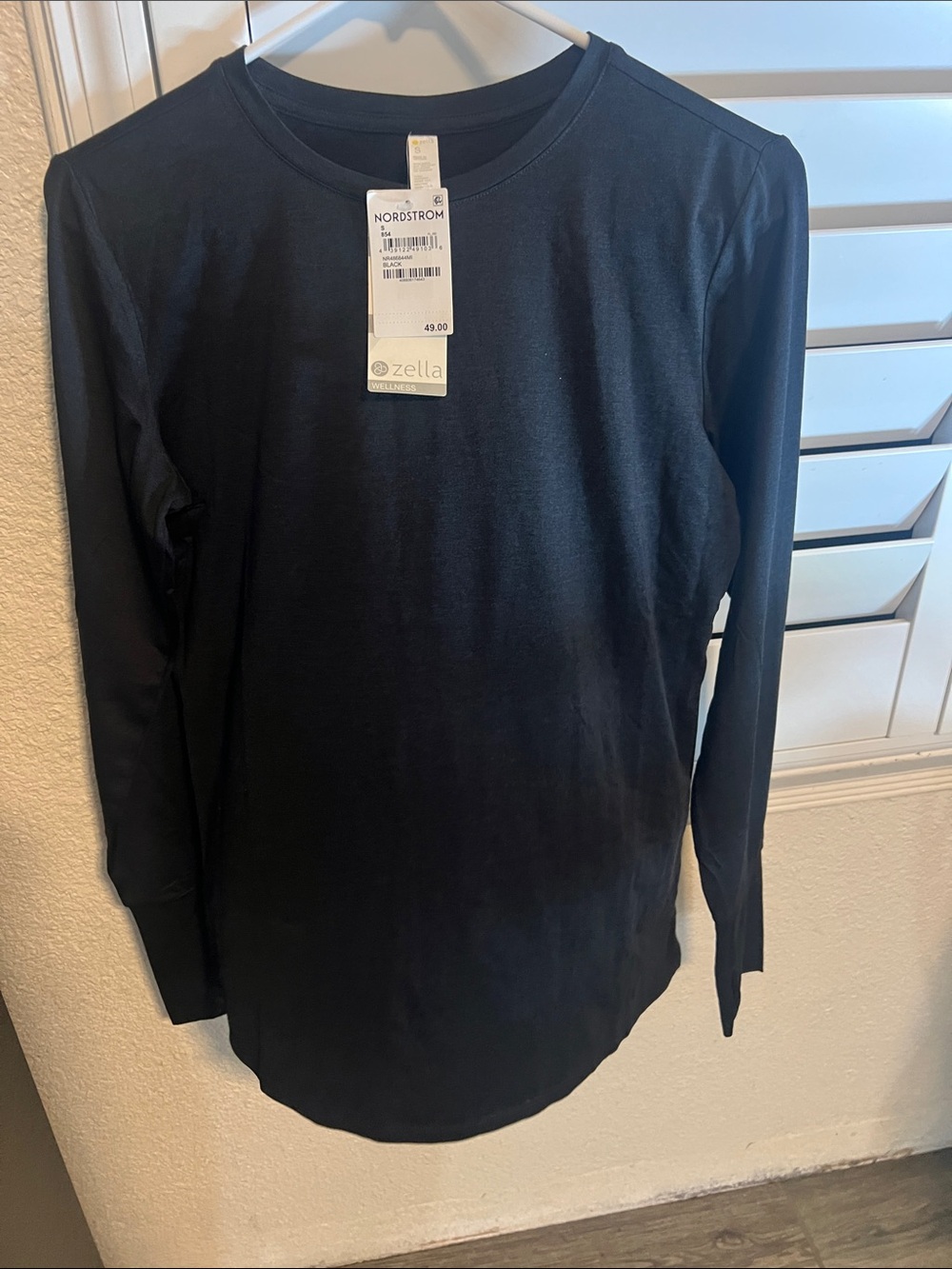 Zella Black Long-Sleeve Crewneck Tee